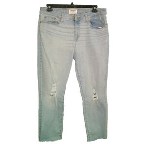 Levis Denizen Light Wash Jeans Distressed Mid Rise Boyfriend Women's 33 size 16